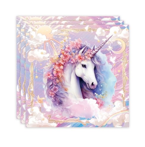 Unicorn napkin girl birthday - napkin,