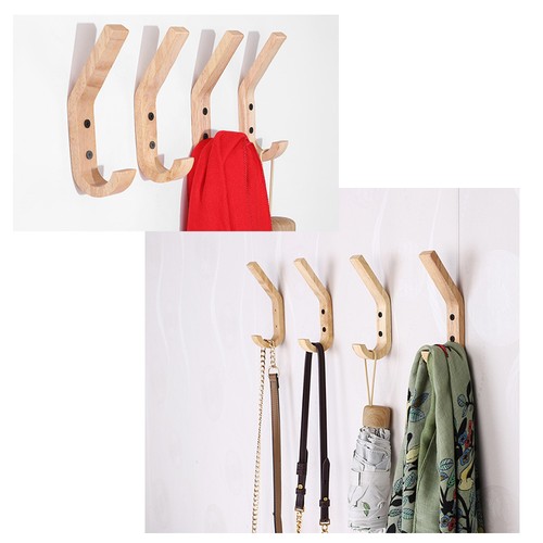 Wooden wall hooks oak - wooden,