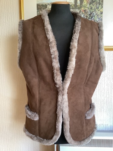 Genuine brown suede sheepskin - genuine,