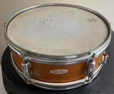 Vintage 5.5" x 14" TeleStar Amber Umber Snare Master Drum Slingerland Case
