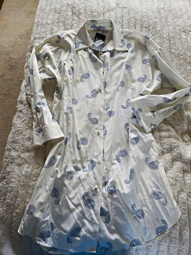 Yare white blue paisley long - paisley,