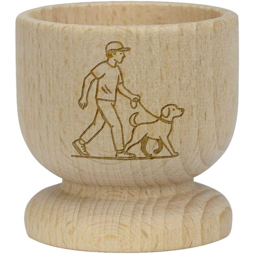 Man and dog walking - dog, wooden