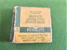 Vespa Scooter 1951 / 1954 125 cc  HEPOLITE PISTON  RINGS +40. New Old Stock