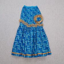 African skirt From Nigeria NEW Handmade Maxi length Embellished Blue/gold Size S