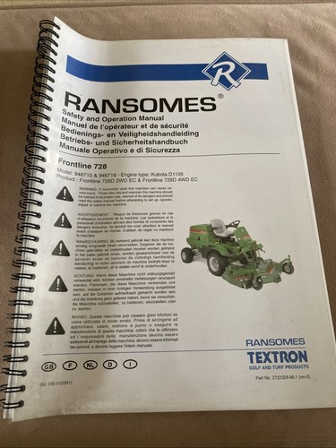 Ransomes frontline 728 safety - frontline,