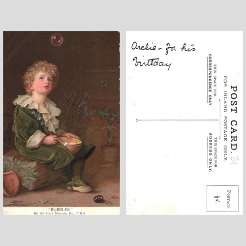 Vintage postcard bubbles by - -,