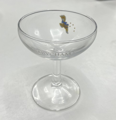 1950 babycham glass yellow - glass,