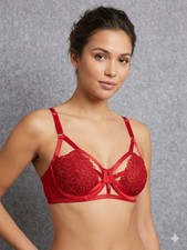 New NWT Red Floral Lace