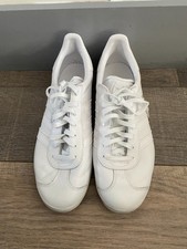 ADIDAS GAZELLE BB5498 White Lace Up Trainers Size UK 9.5