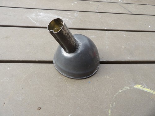 Vintage metal oil - , funnel