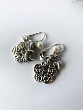 Van Peterson Freshwater Pearl Charm Sterling Silver Earrings