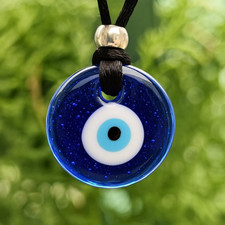Evil Eye Pendant Lucky Necklace Protection Corded Glass Kabbalah Nazar Jewellery