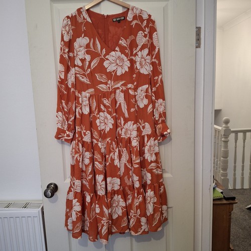 Biba dress orange cream - dress, uk
