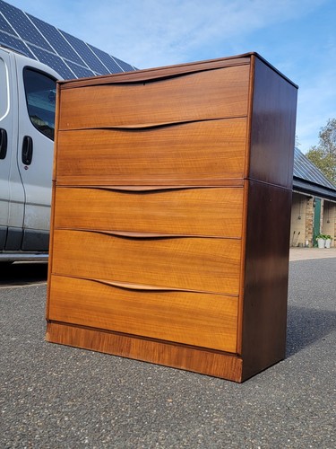 Mid century teak tallboy chest - teak,