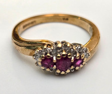 9ct Gold Ring Ruby and Diamond