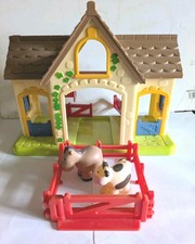 ELC Happyland Farm Barn & Stable Play Set  & 2  Animals Noises Working 