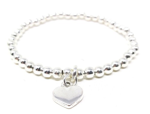 Silver colour beaded stackable - silver,