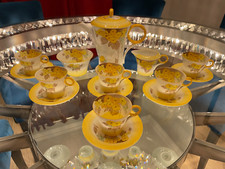 REGENT ART DECO BONE CHINA SHELLEY YELLOW PHLOX COFFEE SET PATTERN W12190 C1933