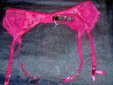 M&S 'ROSIE' SUSPENDER BELT SATIN & LACE  -SIZE 12 DEEP PINK