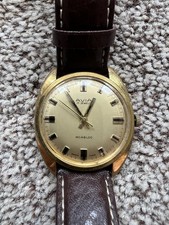 Avia Incabloc Vintage Mechanical Men’s Swiss Watch Gold Plated Brown Strap
