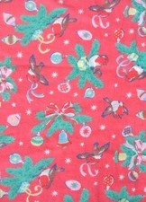 CATH KIDSTON CHRISTMAS ROBIN PRINT BRUSHED COTTON FABRIC PIECES