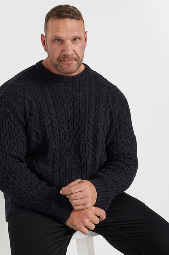 Big tall men cable knit - big, men's
