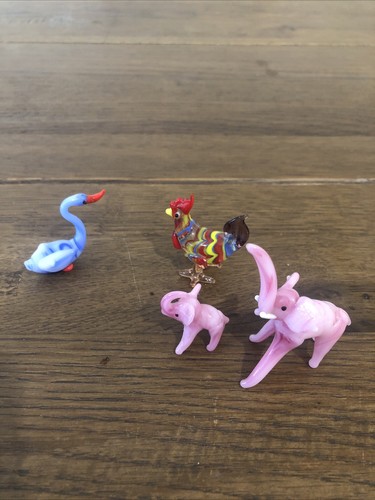 Miniature glass animals - 4x,
