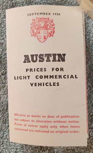 Austin price list for - list,