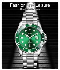 Green Dial Silver Strap Rolex