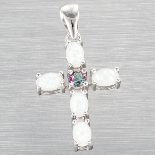 Latin cross mystic topaz white - latin,