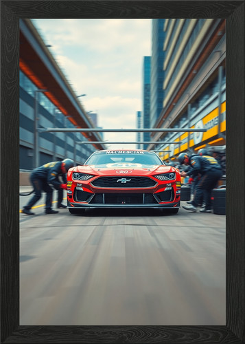Nascar stock car pit framed - stock,