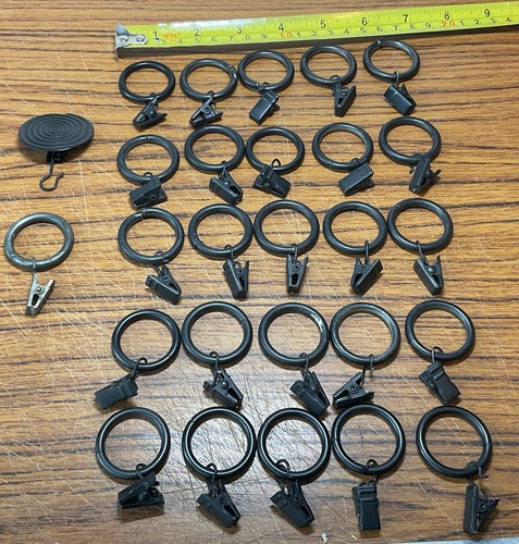 Black curtain rings - +,