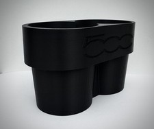 Double Cup Drink Holder Insert to Fit Fiat 500 / Abarth / 595 2009 - 2017 Black