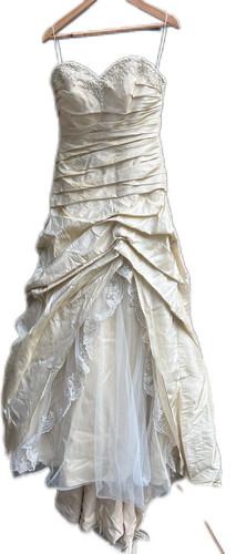 Strapless gold ball gown - , with