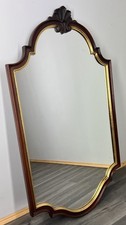 Vintage French Wall Mirror with Ornate Frame & Gold Color Trim Decor LOT 4360