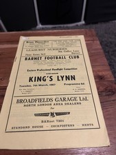 Barnet v Kings Lynn Floodlight Competition Football Programme Season 1966-1967