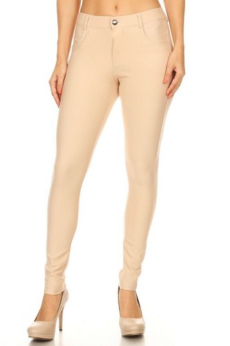 Women camel mid rise ponte - rise,