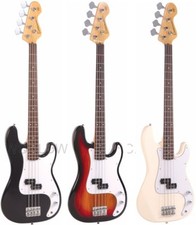 Encore E4 Electric BASS Guitar SUNBURST, BLACK, WHITE