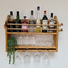 Wooden Wall Drinks Rack -