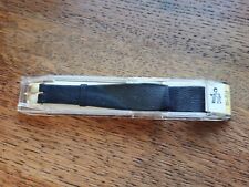 Hirsch Mens Open Ended Black Leather Watch Strap, NOS in Box 18mm Ends #M291