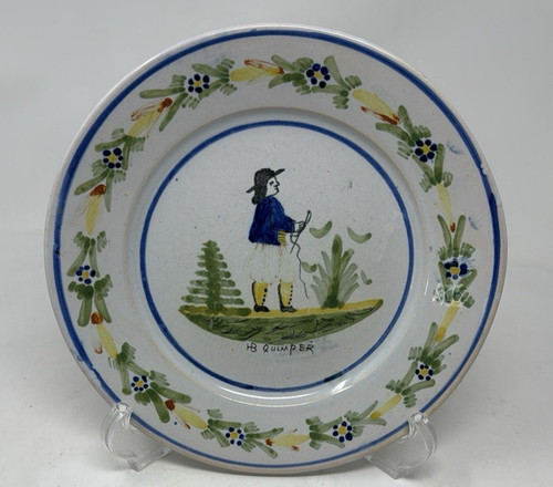 Vintage quimper plate - vintage, male