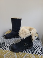 CAT Caterpillar Anna Mid Calf Leather Adjustable Buckle Boots Size 4 Wide EU 37