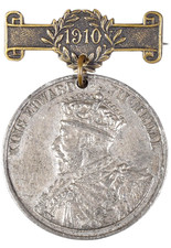 Antique Old London County Council School Attendance Medal With 1910 Clasp