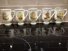 Crown Staffordshire Fine Bone China Ships Of The World Mugs