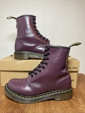 Dr Martens Docs DM’s 1460 W Purple  Smooth Leather 8 Eye Boots UK 4 EU 37 V Good