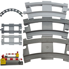 Duplo Train Track Curved & Straight Sections, LEGO Old Warm Grey, New LBG & DBG