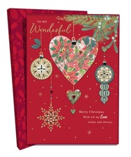 Boxed Wonderful Wife Luxury Lavish Keepsake Christmas Greeting Card In A Box