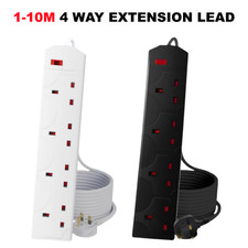 4 Gang Way UK Mains Plug Power