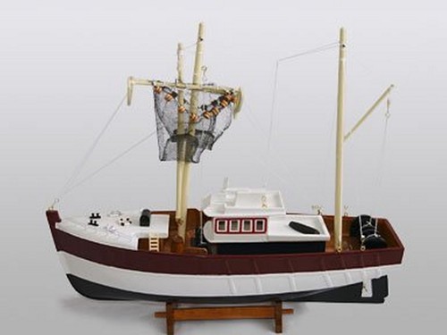 Handmade wooden trawler model - trawler,