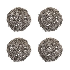 4 Pcs Wicker Rattan Balls 3.9